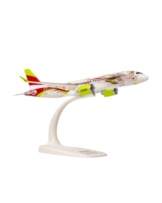 Īpašā krāsojuma 50. airBaltic Airbus A220-300 lidmašīnas modelis 1/200 mērogā