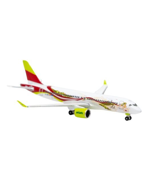 Īpašā krāsojuma 50. airBaltic Airbus A220-300 lidmašīnas modelis 1/500 mērogā