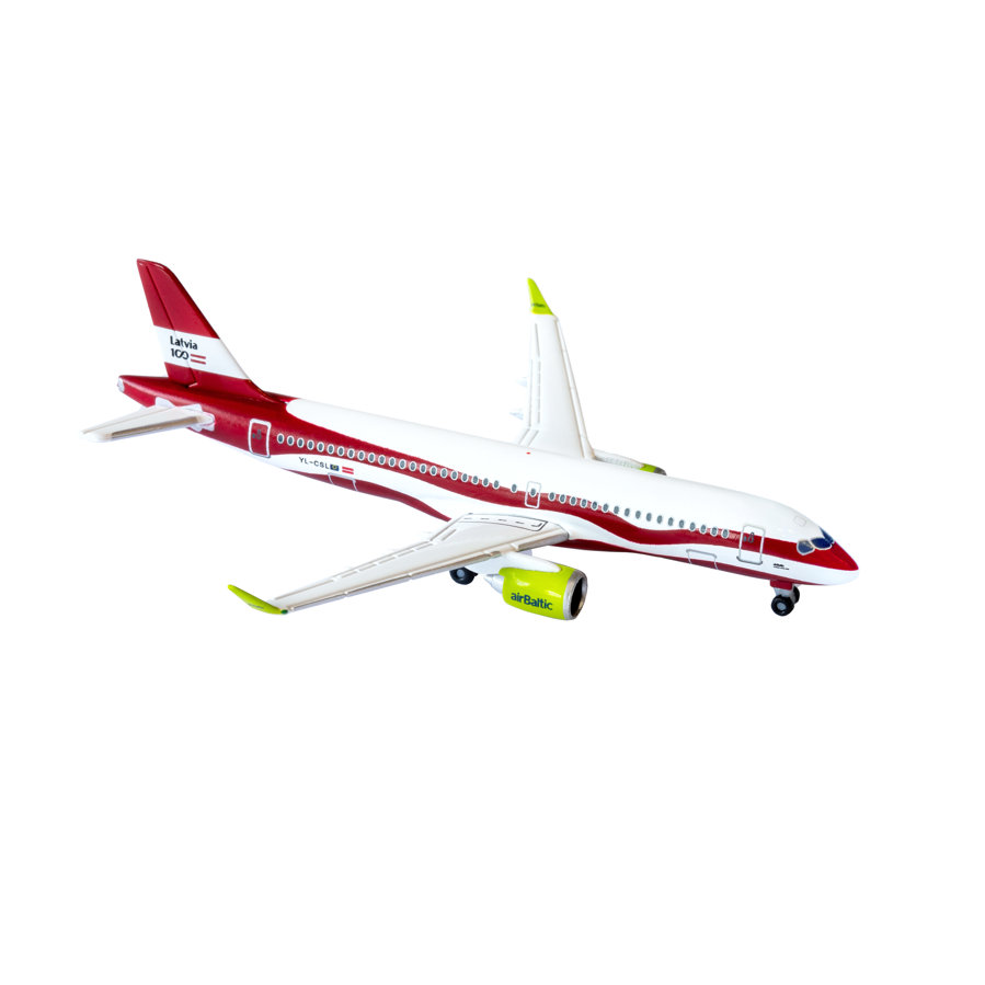 Airbus A220-300 collector's miniature model in Latvian livery